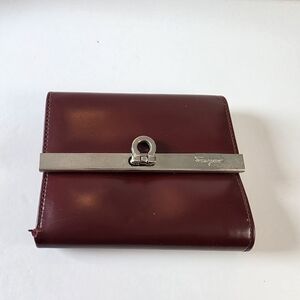 Salvatore Ferragamo Burgundy Gancini Leather Wallet